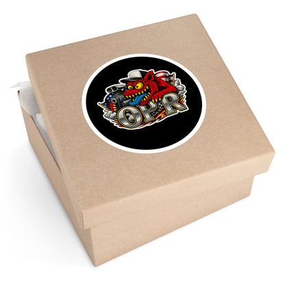 OPR Round Sticker — Retro Hot Rod Car Decal (Indoor/Outdoor)