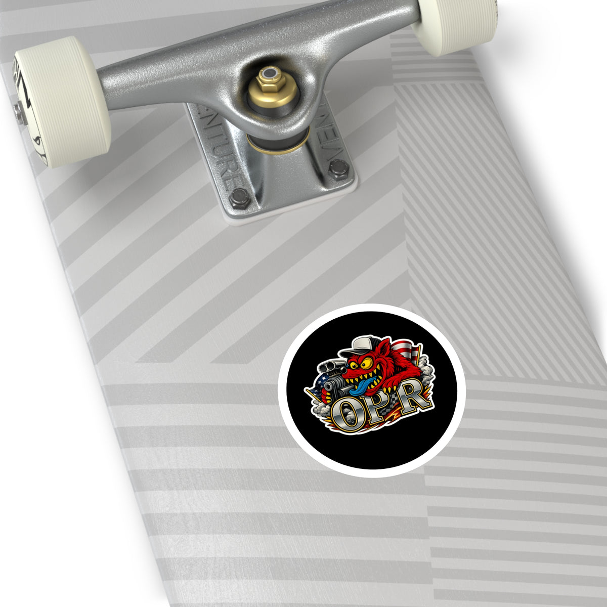 OPR Round Sticker — Retro Hot Rod Car Decal (Indoor/Outdoor)