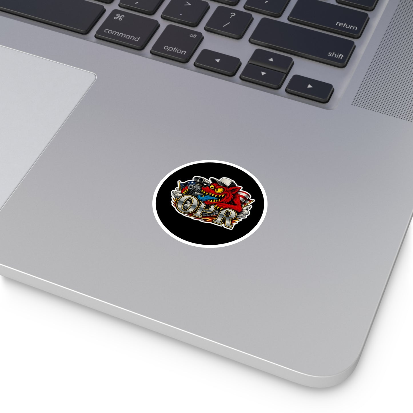 OPR Round Sticker — Retro Hot Rod Car Decal (Indoor/Outdoor)