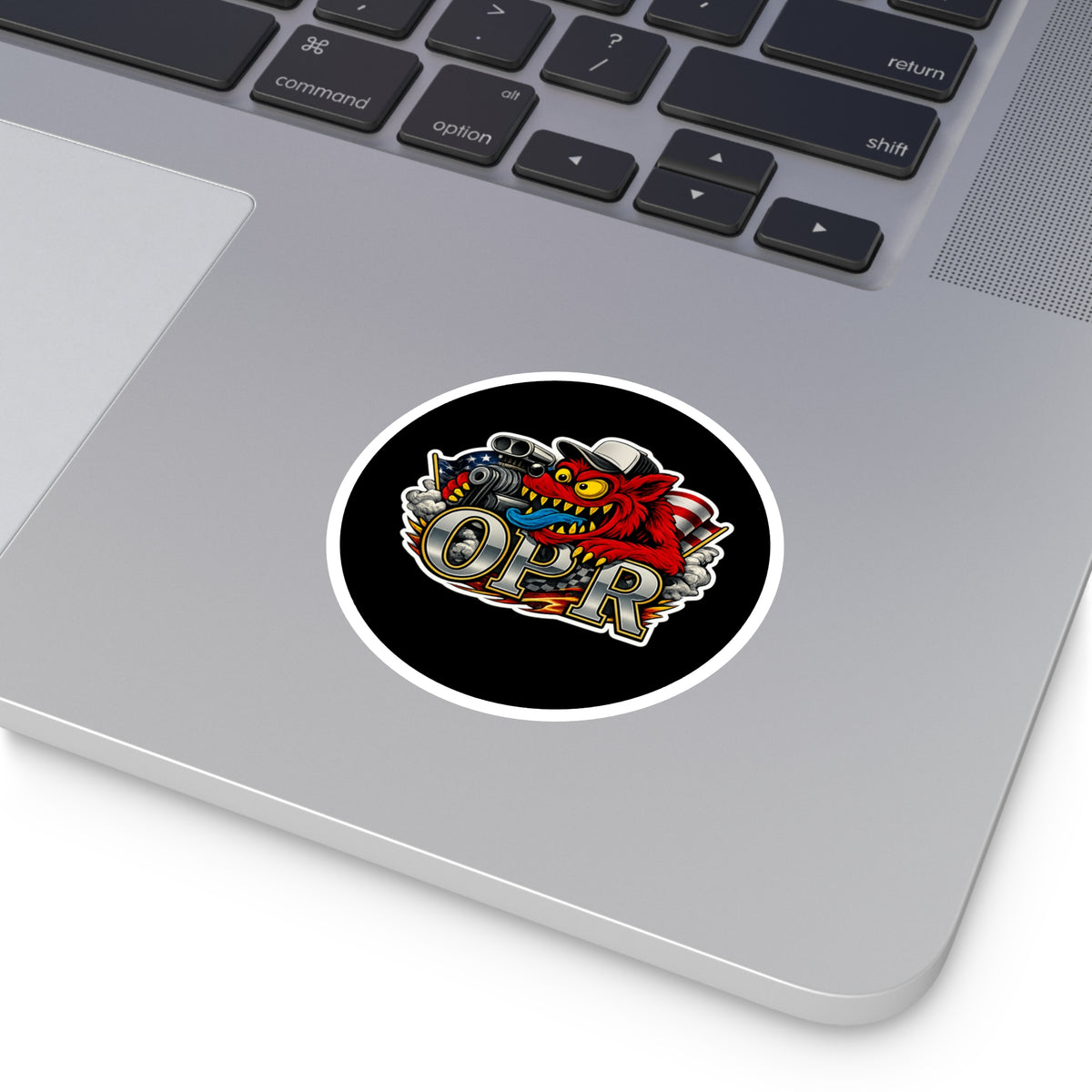OPR Round Sticker — Retro Hot Rod Car Decal (Indoor/Outdoor)