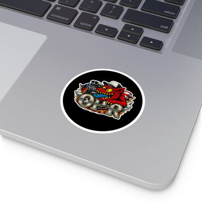 OPR Round Sticker — Retro Hot Rod Car Decal (Indoor/Outdoor)
